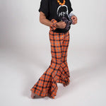 Load image into Gallery viewer, Orange &amp; Black Plaid Bell Leggings Bottoms Just For Littles™ 
