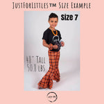 Load image into Gallery viewer, Orange &amp; Black Plaid Bell Leggings Bottoms Just For Littles™ 
