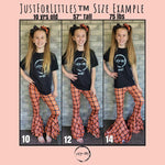 Load image into Gallery viewer, #Orange &amp; Black Plaid Bell Leggings Bottoms Just For Littles™ 
