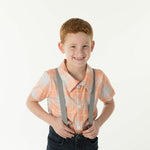 Load image into Gallery viewer, Peach Plaid Button Up Just For Littles 
