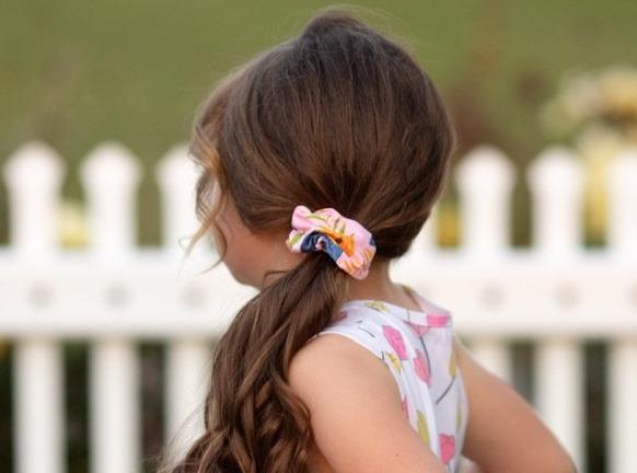 #Pink Flower Scrunchie accessories Just For Littles™ 