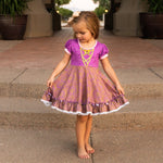Load image into Gallery viewer, Rapunzel Dress-Up Twirl Dress Just For Littles®️ 

