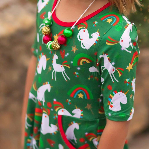 Christmas Unicorn Twirl Dress 2T Christmas Unicorn Twirl Dress 2T