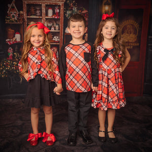 #Red Plaid Coat Dress Just For Littles™ 