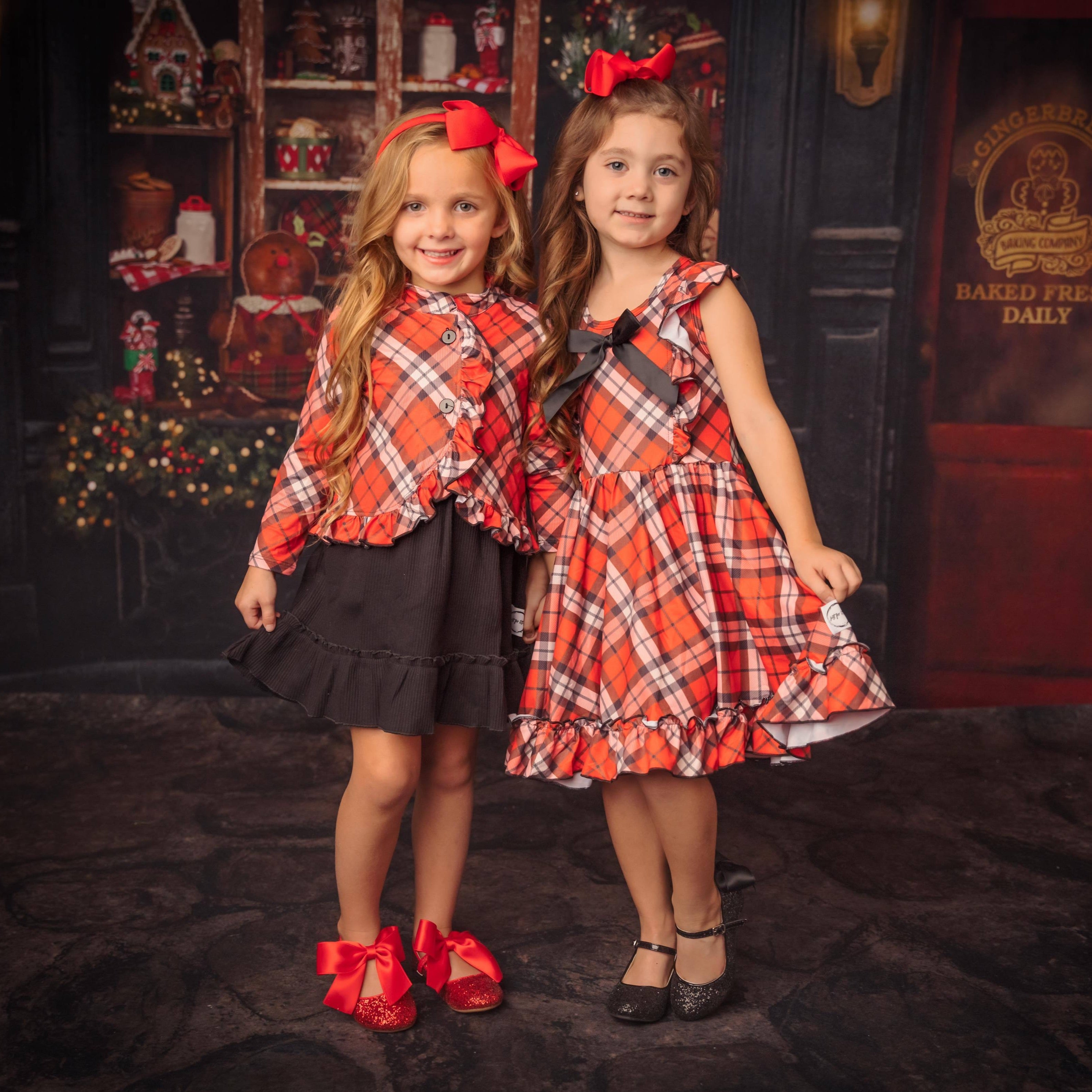 #Red Plaid Coat Dress Just For Littles™ 