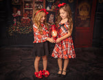 Load image into Gallery viewer, #Red Plaid Fancy Xmas Twirl Dress Just For Littles™ 

