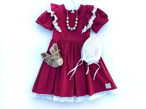 Red Vintage Fancy Dress – Just For Littles®️ Red Vintage Fancy Dress – Just For Littles®️
