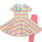 Load image into Gallery viewer, Spring Rainbow Twirl Dress Dress Just For Littles™ 
