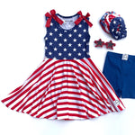 Load image into Gallery viewer, Star Spangled Twirl Dress Dress Just For Littles™ 
