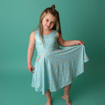 Load image into Gallery viewer, #summer Blue Floral Sleeveless Dress Just For Littles™ 
