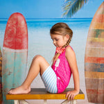 Load image into Gallery viewer, #summer Blue Stripe Kick Shorts Bottoms Just For Littles™ 
