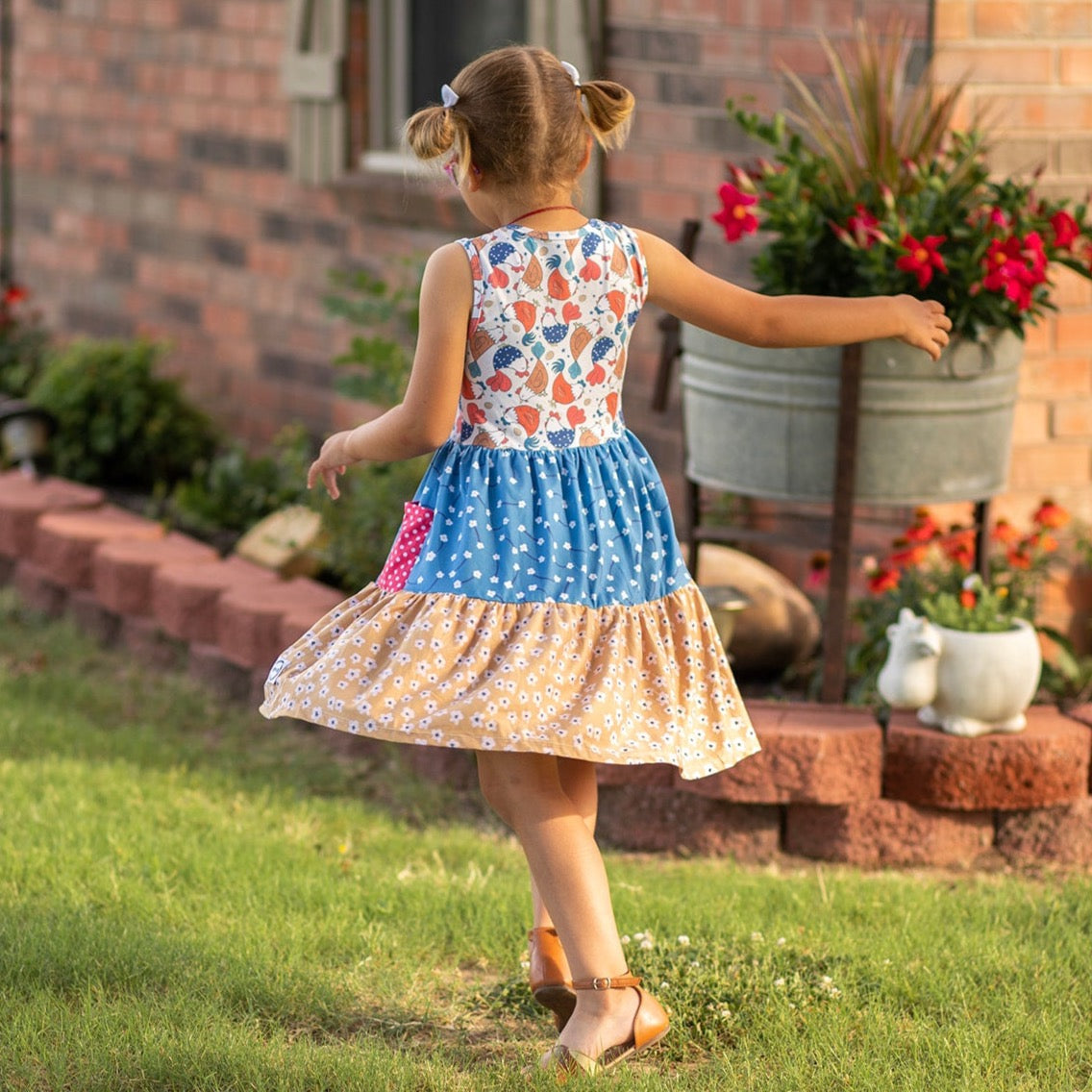 #Summer Chicken Twirl Dress Dress Just For Littles™ 