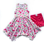Load image into Gallery viewer, #summer Floral Handkerchief Twirl Dress Dress Just For Littles™ 
