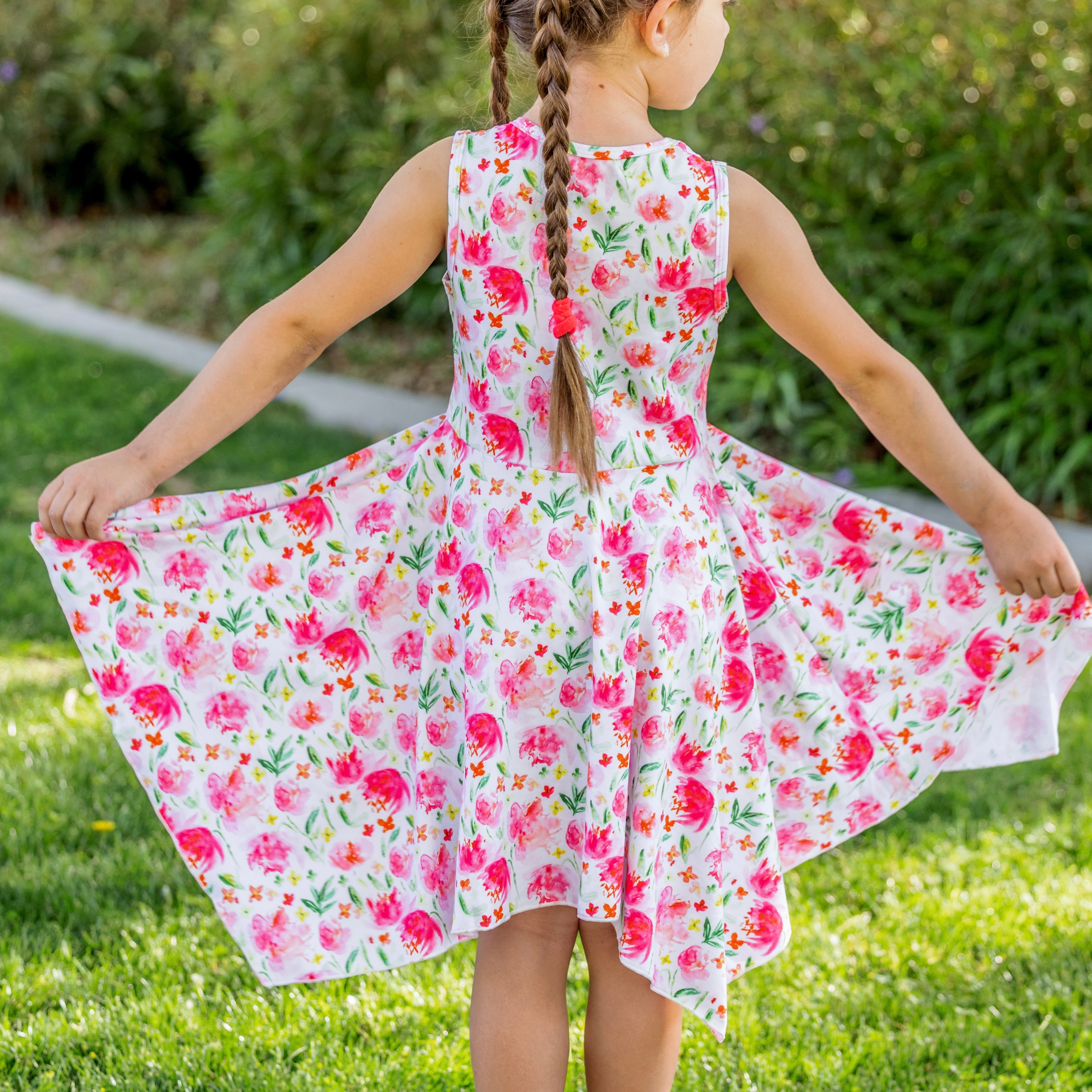 #summer Floral Handkerchief Twirl Dress Dress Just For Littles™ 