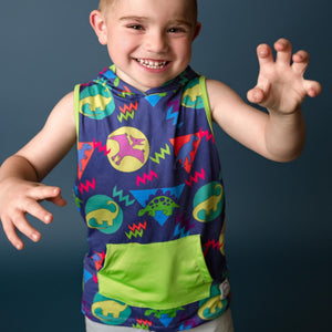 #Summer Retro Dino Tank w/ Hood Baby & Toddler Tops Just For Littles™ 