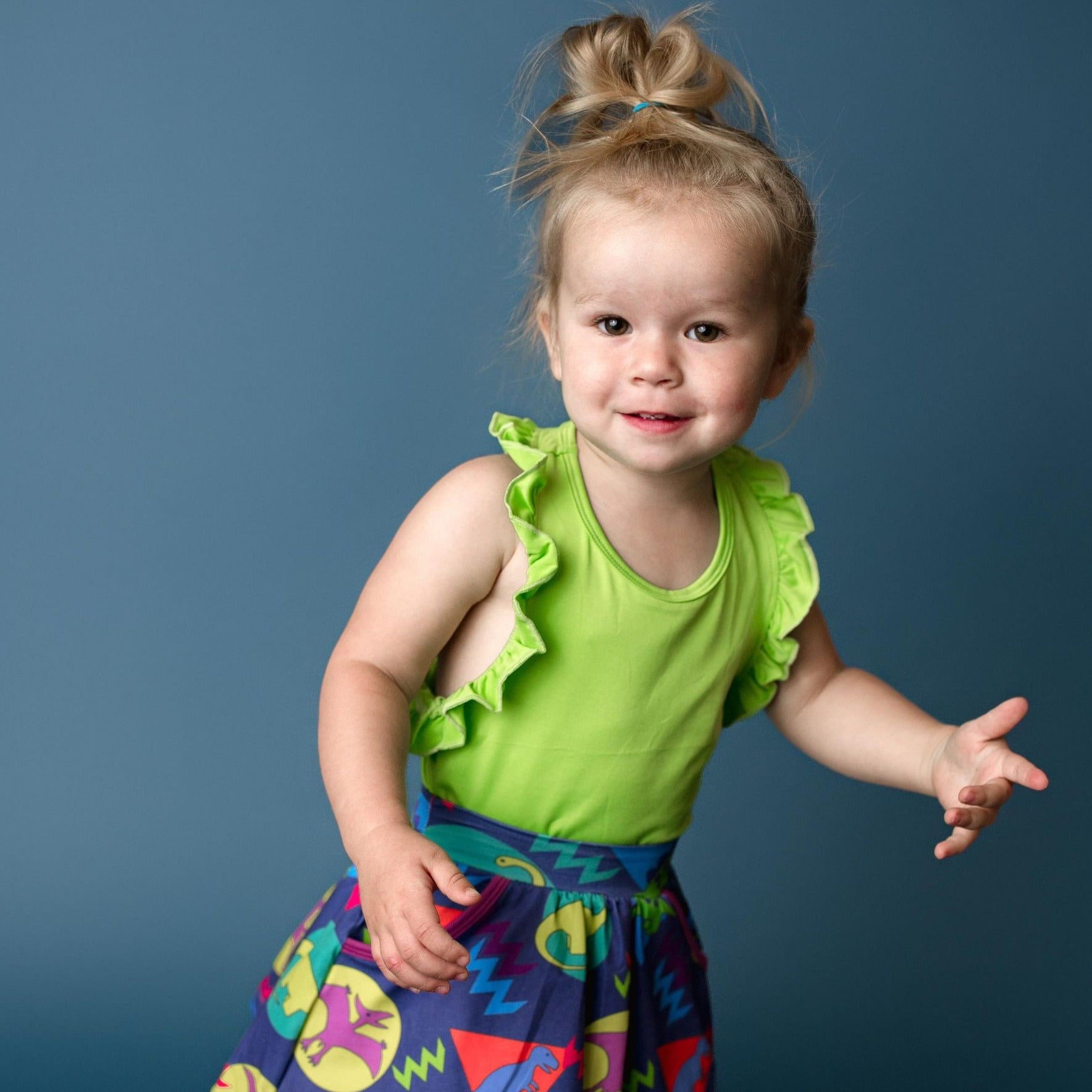 #Summer Retro Green Tank Baby & Toddler Tops Just For Littles™ 