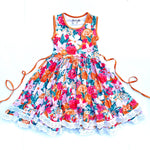 Load image into Gallery viewer, Summer Watercolor Floral Twirl Dress Dress Just For Littles™ 
