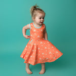 Load image into Gallery viewer, #summer1 Orange Floral Sleeveless Dress Just For Littles™ 
