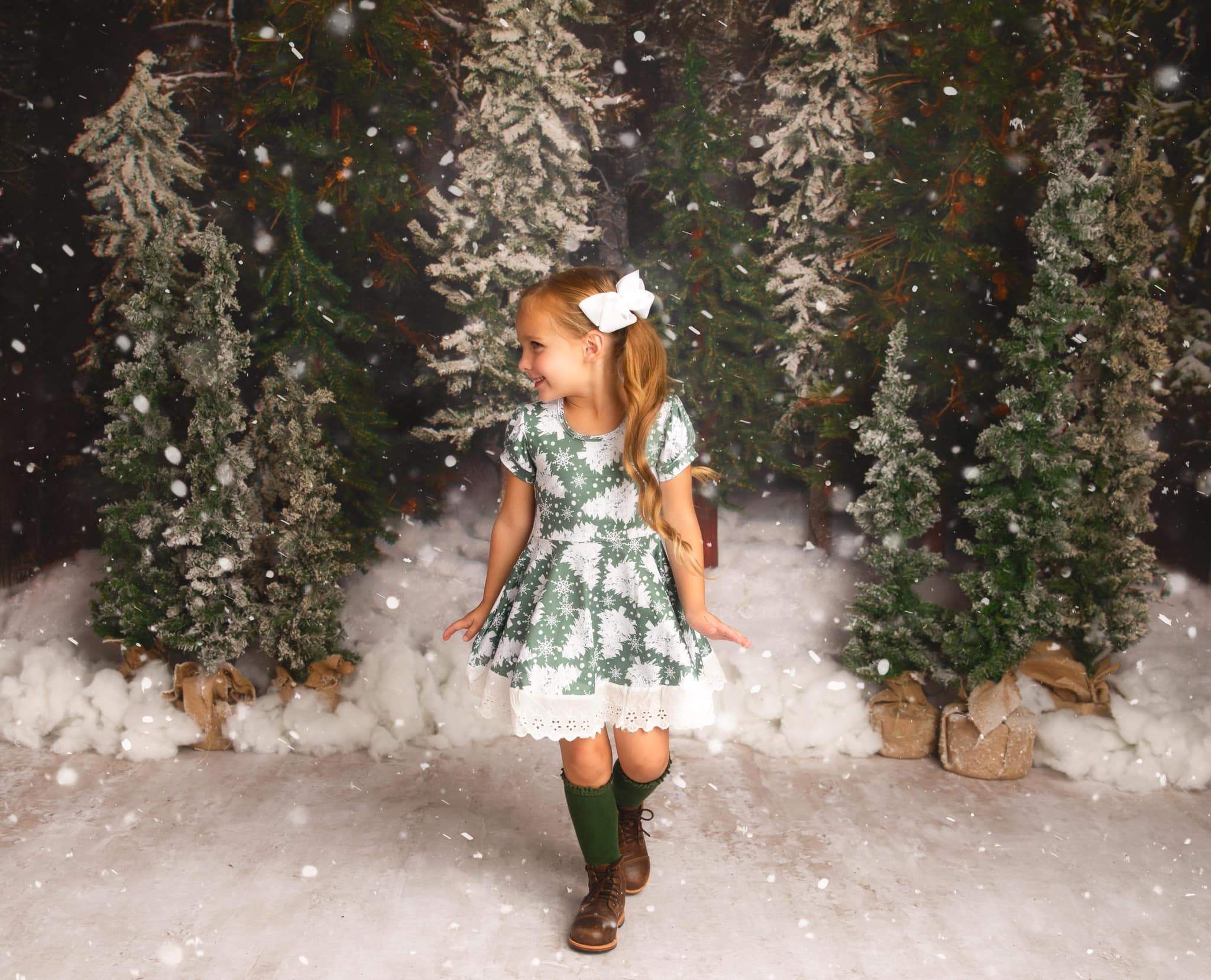 #Vintage Christmas Tree Dress Dress Just For Littles™ 
