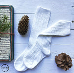 Load image into Gallery viewer, White Cable Knit Socks accessories Just For Littles™ 
