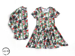 #Xmas Cat Twirl Dress Dress Just For Littles™ 